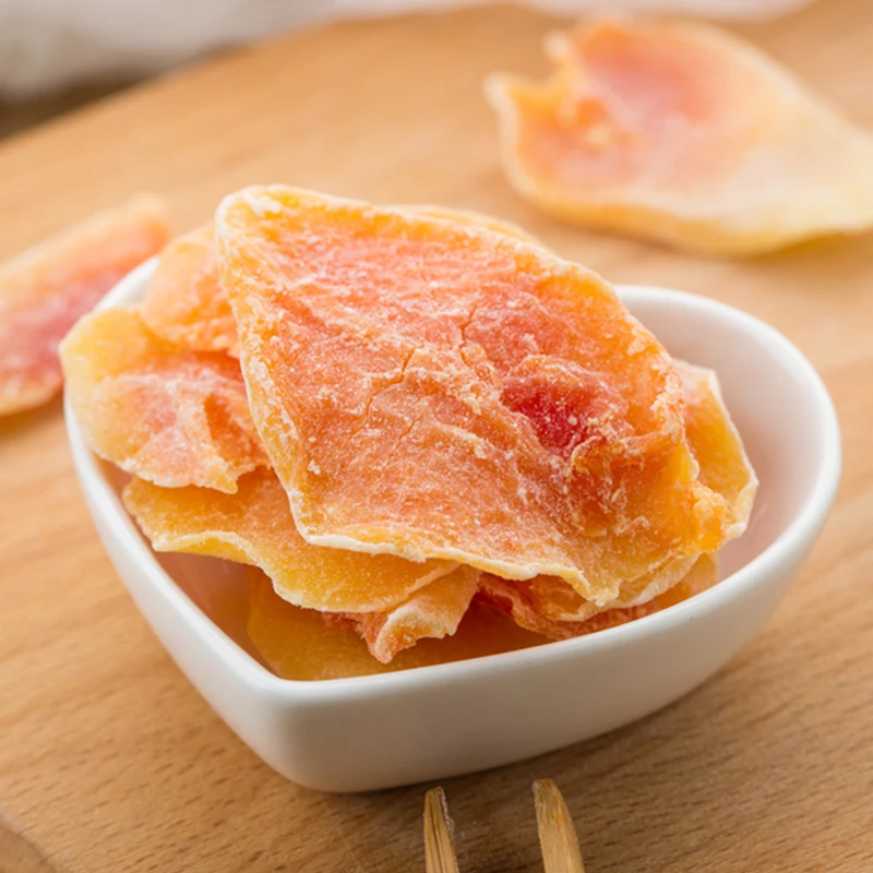 High Quality Dry Papaya Natural Sweet Taste Leisure Snacks Papaya Slices Wholesaler from China  Factory Price Gluten free Papaya