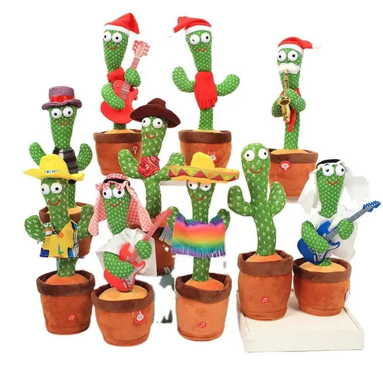 Dancing Cactus Singing Dancing Saxophone Plush Doll Stuffed Toy Christmas Gifts For Children