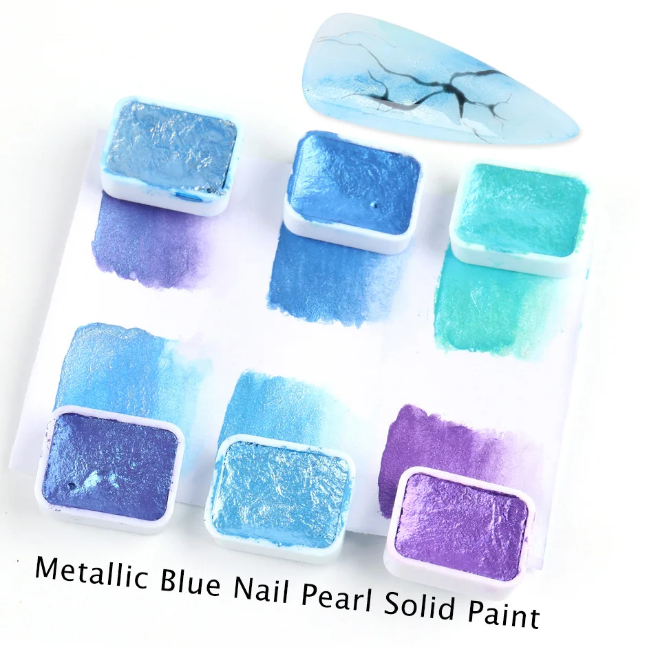 Cross-border hot nail paint solid metal pearlescent watercolor fainting Japanese pigment nail fainting painting