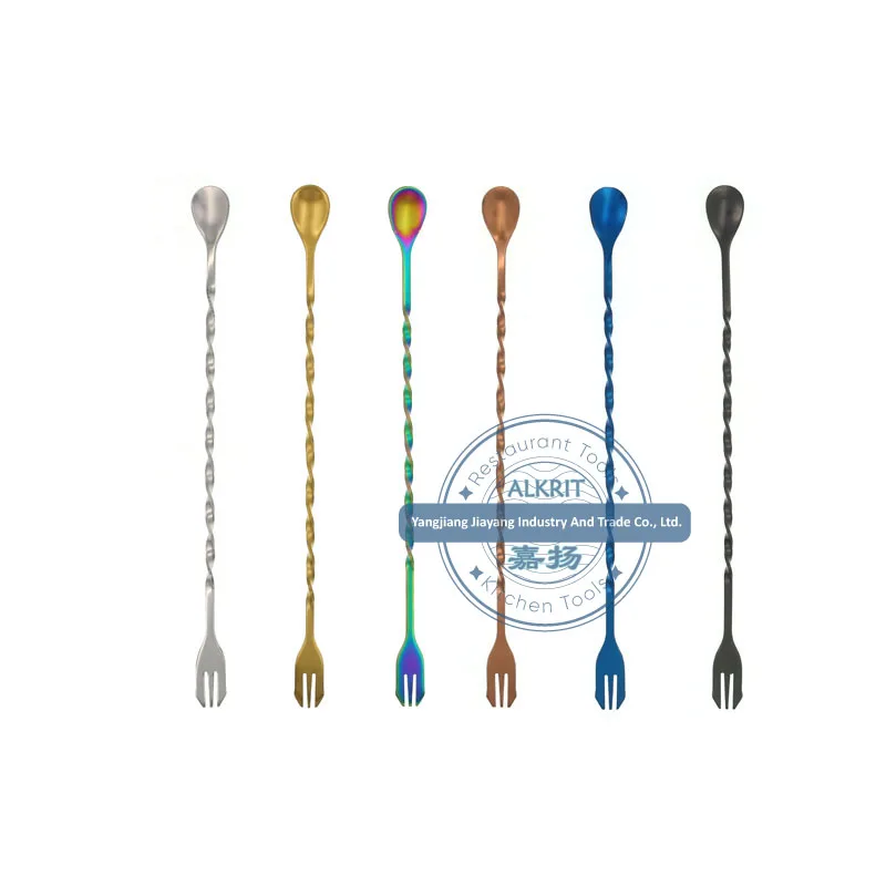 (STBT-LS003) Stainless Steel Cocktail Stirrer Bar Mixing Spoon Long Handle Drink Stirrer for Mojito, Juice, Drinks, Milkshake