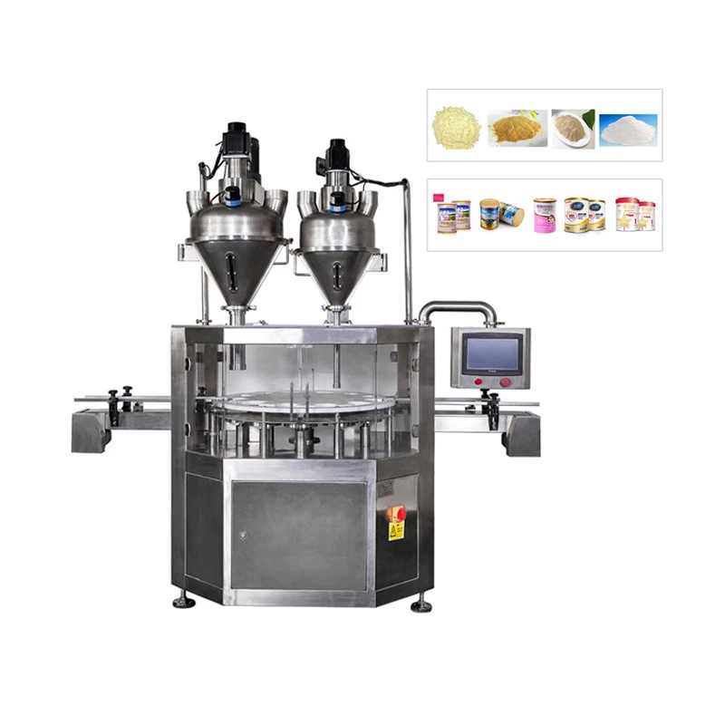 Multi-function Automatic Double heads Screw powder filling packing machine For Milk Powder Protein Powder Filling Line