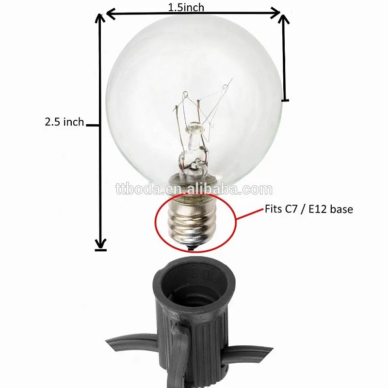 Outdoor Market Globe String Lights with G40 Bulbs for Commercial Decor