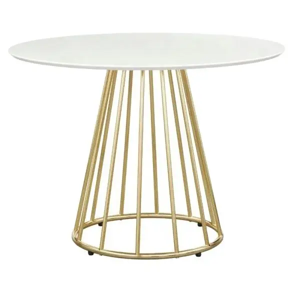 Luxury Marble Round Gold Legs Dining Table Set 6 Chair Round Marble Dining Tables Modern Furniture Party Wedding Metal Steel
