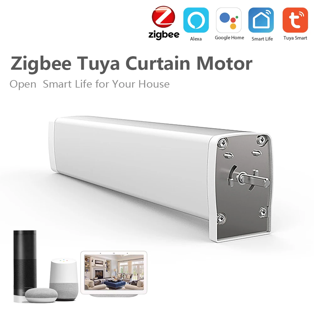  Электрический двигатель для штор Tuya Smart Zigbee автоматический моторизованный контроллер состояния с таймером и управлением через приложение Alexa Google