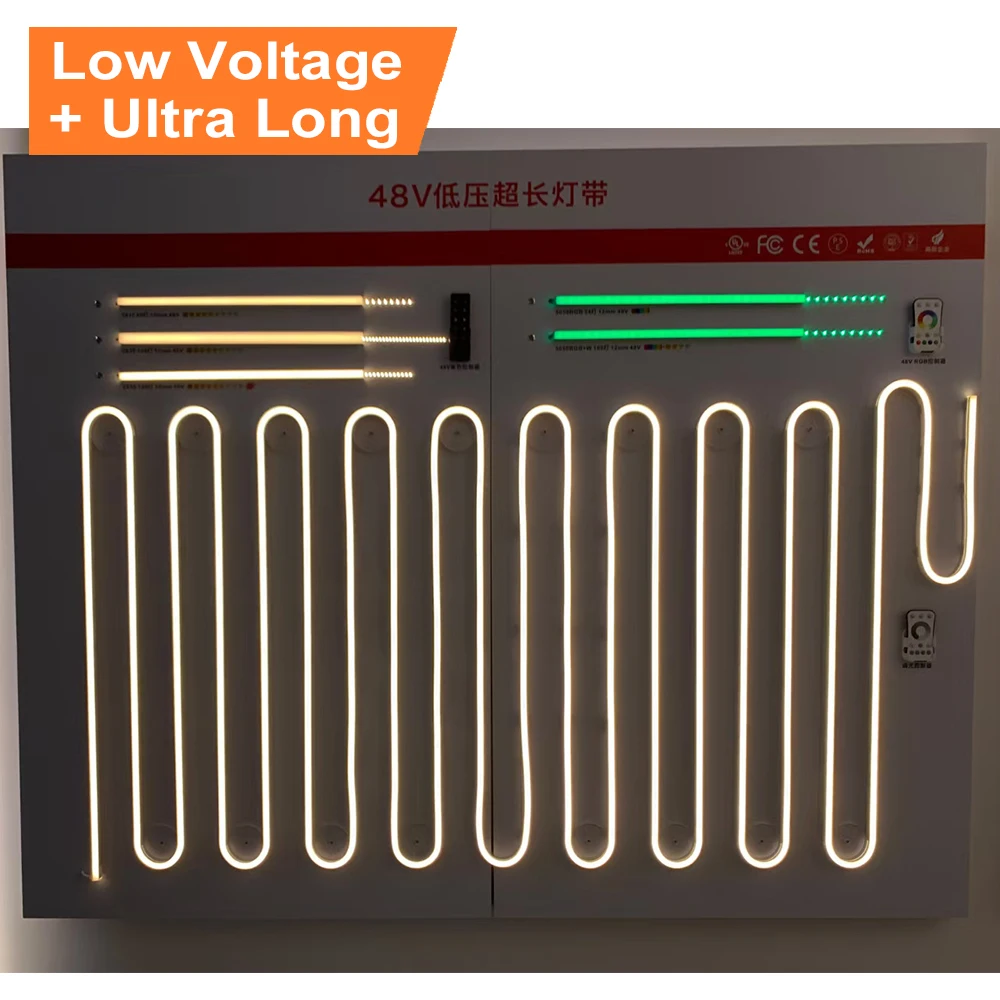  Ultra Long Low Voltage 24V 48V RGB Flexible 5050 2835 LED Strip 20m 30m 40m 50m 60m Light