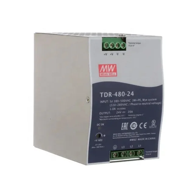 Original Meanwell Three Phase Industrial DIN RAIL With PFC Function TDR-480 Series TDR-480-48 480W 20A 48V SMPS Power Supply