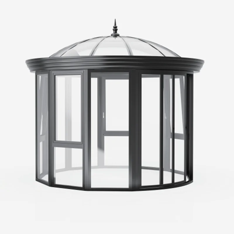 Factory Direct Sale solarium Aluminum glass house prefab garden sun room glass house outdoor free standing sunrooms 4 season