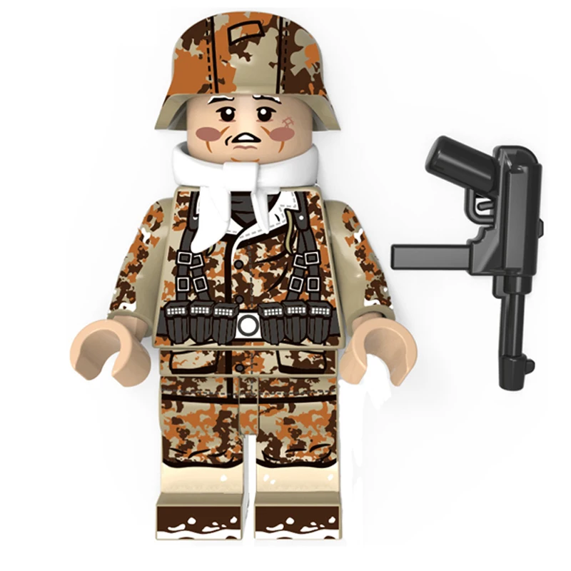 Block Figures Germany Snow Soldier Mini Characters Camouflage Print Compatible With Leading Brands Construction Toys JG005-JG009