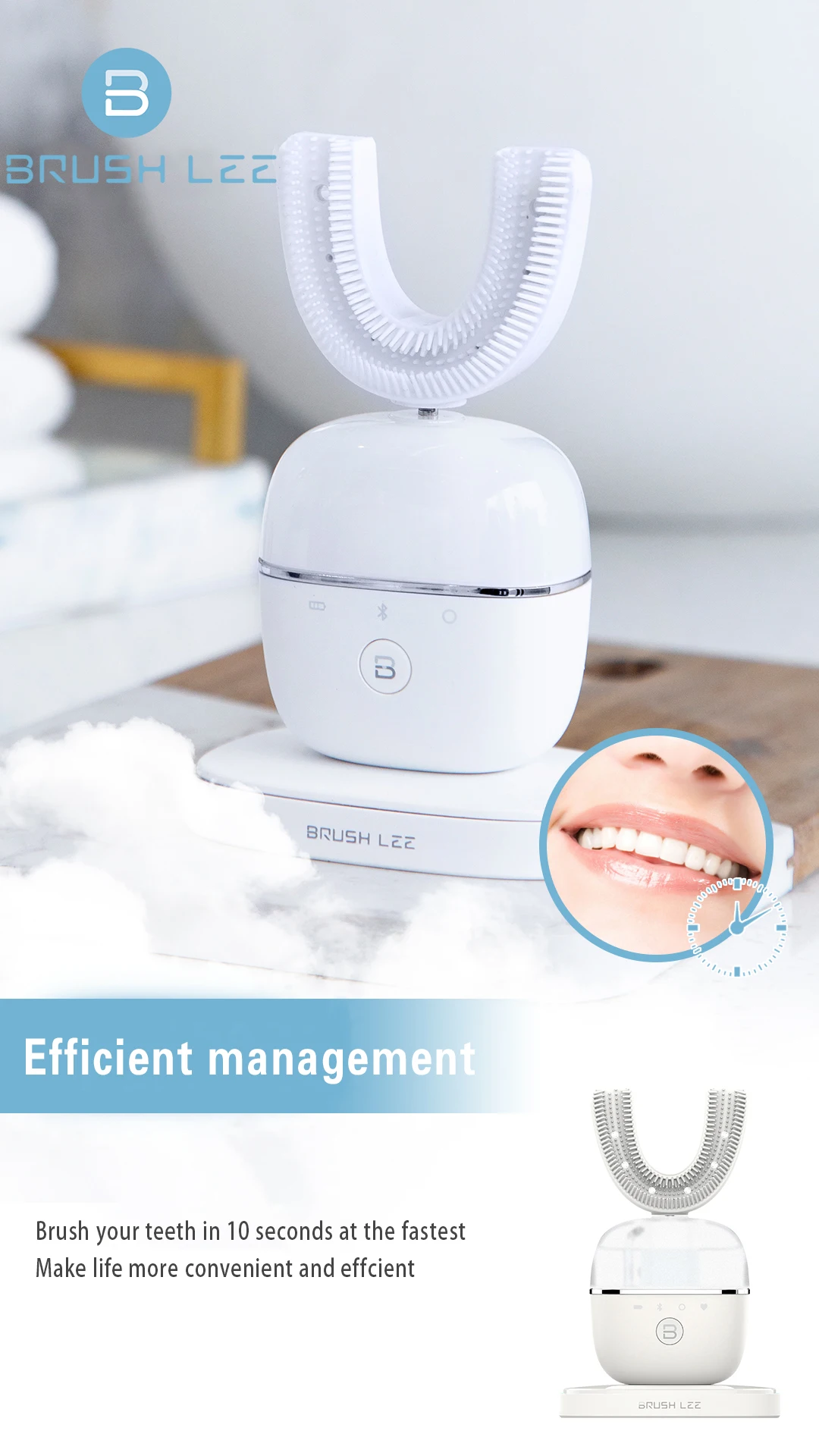 wholesale products professional wireless kraft cleaner u shape 360 toothbrush