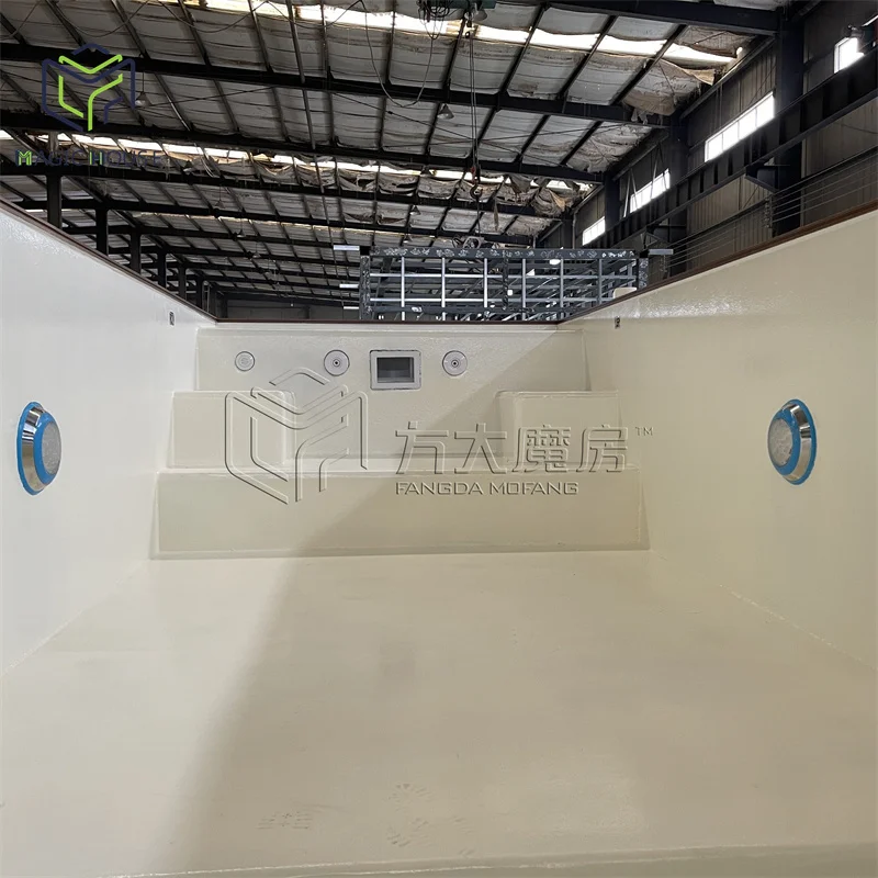 Stay Refreshed Anytime Salt Chlorinated 20ft Container Pool Lights Up Your Nights