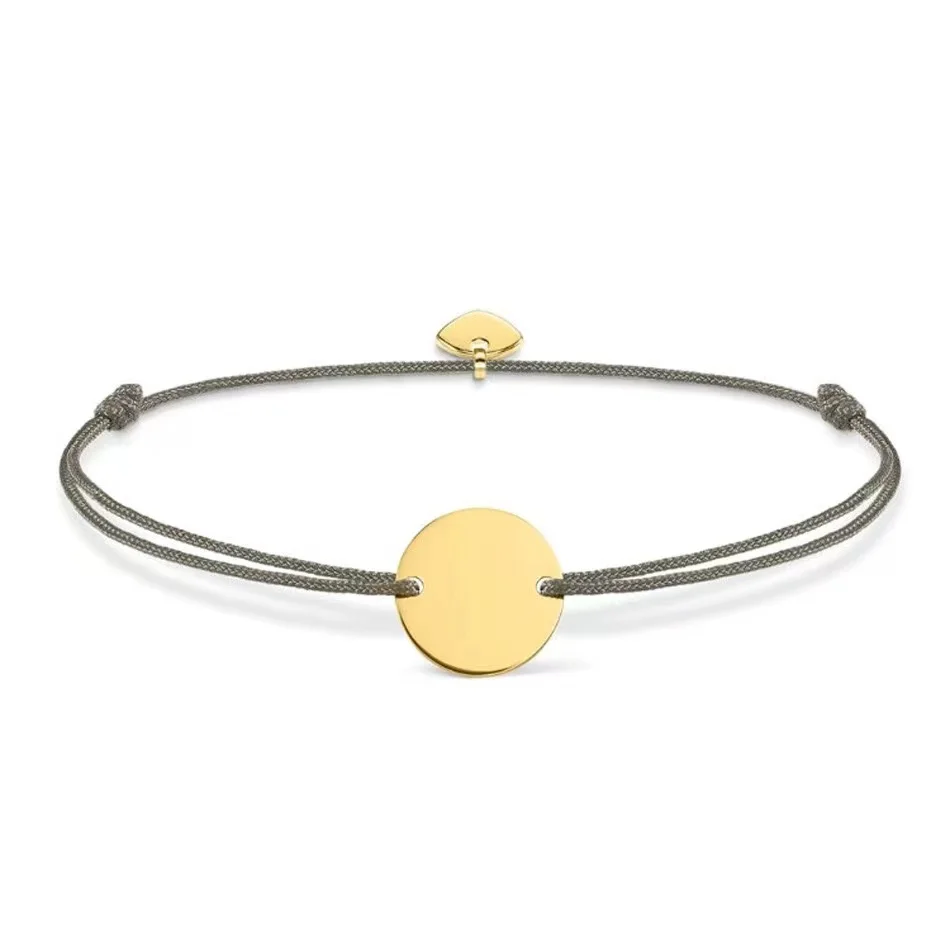 Custom Logo Stainless Steel Waxed Cord Bracelet Gold Plating Trendy Ball Pattern Featuring Diamonds Pearls Parties Gifts Unisex