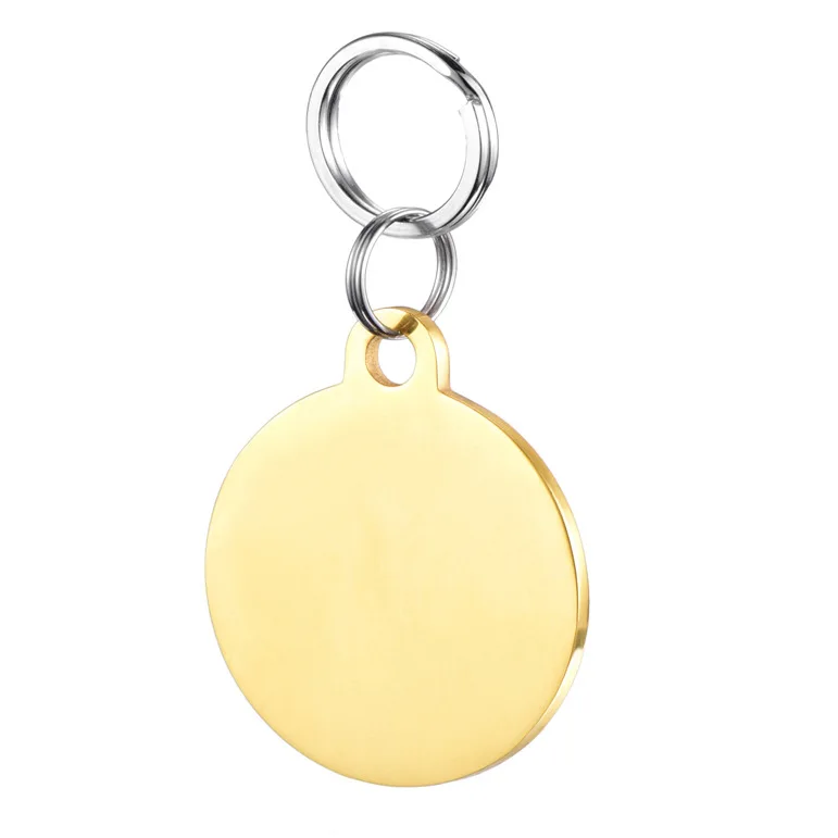 for Pet ID Stainless steel rose gold round blank pet tag custom dog name plates