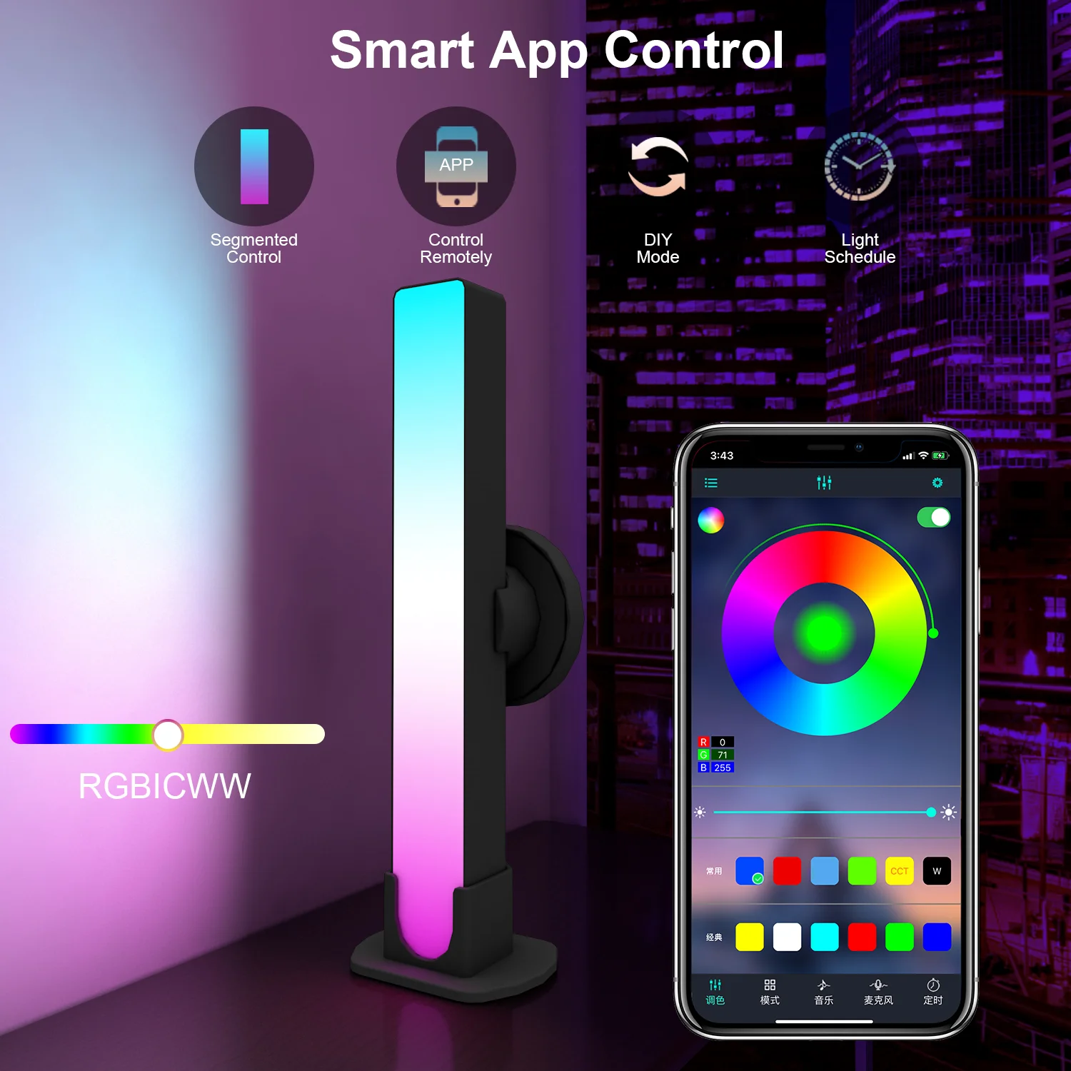 Great Roc 2022 New hot Voice App control sound pick up ambient light symphony ambient light Game Background Atmosphere Light