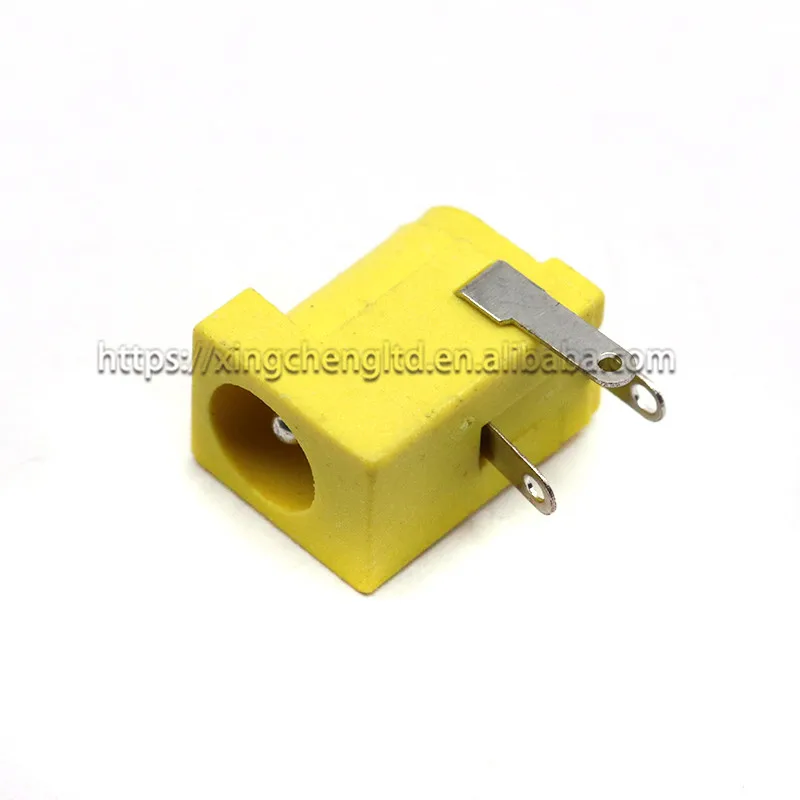 DC-005 Yellow DC Power Jack Socket Connector DC005 5.5x2.1mm Plug-in 3Pin