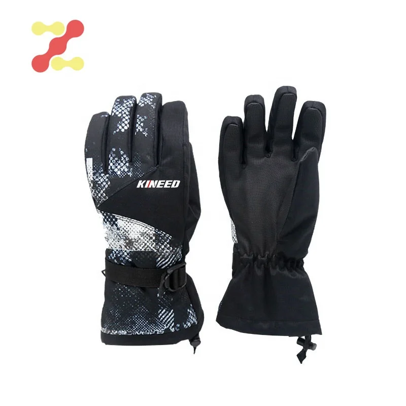Men Warm Waterproof Winter Leather Snowmobile Snowboard Warm Waterproof Ski Gloves