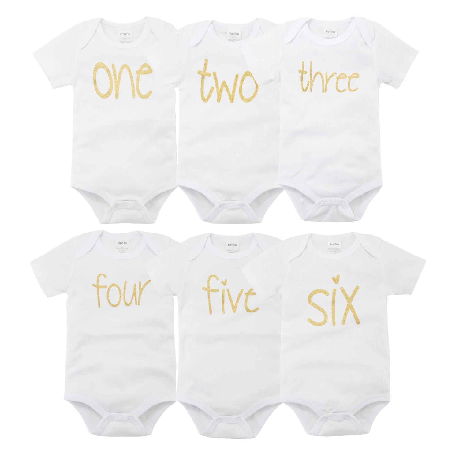 0~12 Months 12 Pieces Baby Clothing Boys Romper 100% Cotton Baby Girls Bodysuit Gold Glitter Printing Clothing Newborn Gift Set
