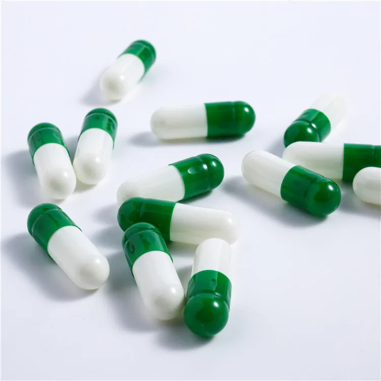Acidproof green/white enteric coated capsule empty gelatin capsules without titanium dioxide