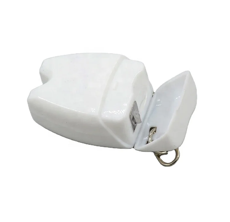 20m Toothshape Dental Floss with Key Chain with Waxed and Mint flavor