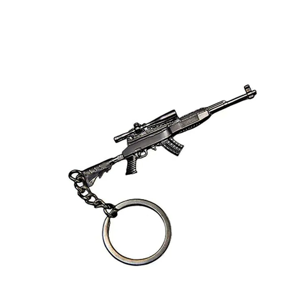 Wholesale customized key chain rings design zinc alloy 3d metal mini sword gun shape keychains