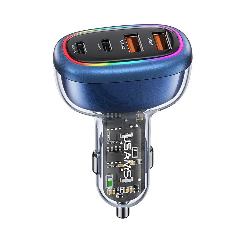USAMS CC169 4 порта Usb Type C PD30W + QC3.0 120 Вт быстрое автомобильное зарядное устройство адаптер