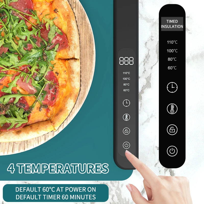 New Foldable Silicone Food Warming Tray Silicone Electric Heating Tray Electric Warming Tray with Adjustable Temperature