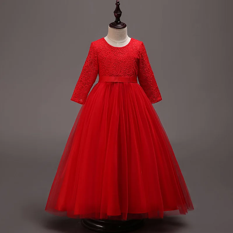 Girls Ruffles Long sleeve Dress Kids Wedding Birthday Party Clothing Children Girl Princess Dresses Kid Frocks Costumes