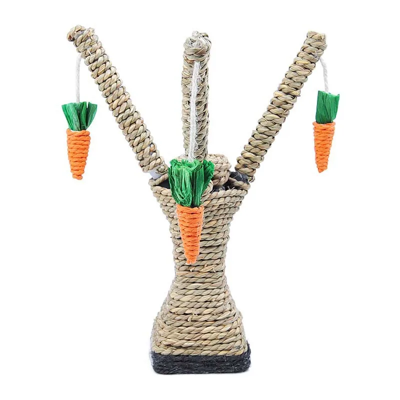 Cat Scratcher Tree Sisal Fabric Pet Cat Climbing Frame DIY Interactive Training Toys Pet Scratching Climbing Tree with Carrots