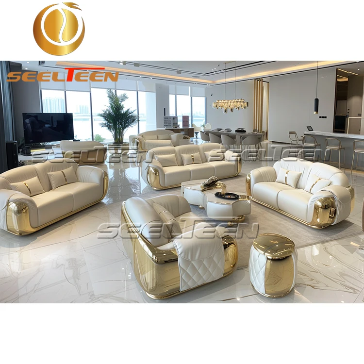 Modern Leather Home Furniture Sectional Couch Living Room Sofa Set Furniture