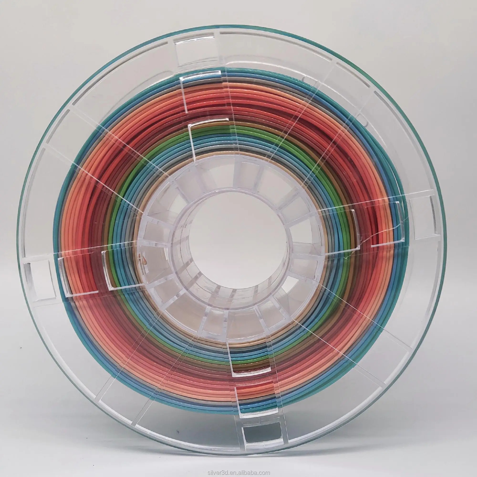 Factory price 3d printer filamemt OEM customized plastic rods Rainbow Silk PLA filament 1.75mm 2.85mm 3mm 1kg
