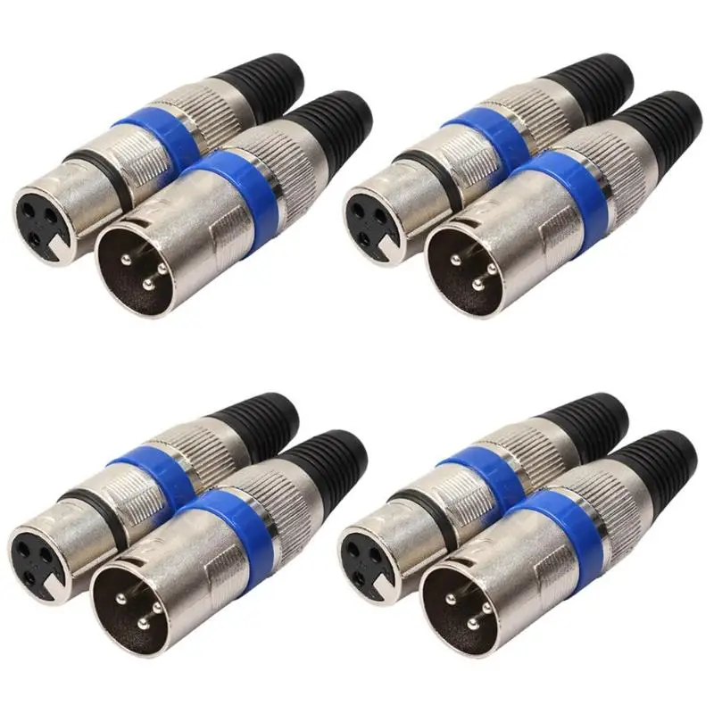 XLR connector audio microphone plug 3pin speaker connector male & female color DIY mic connector
