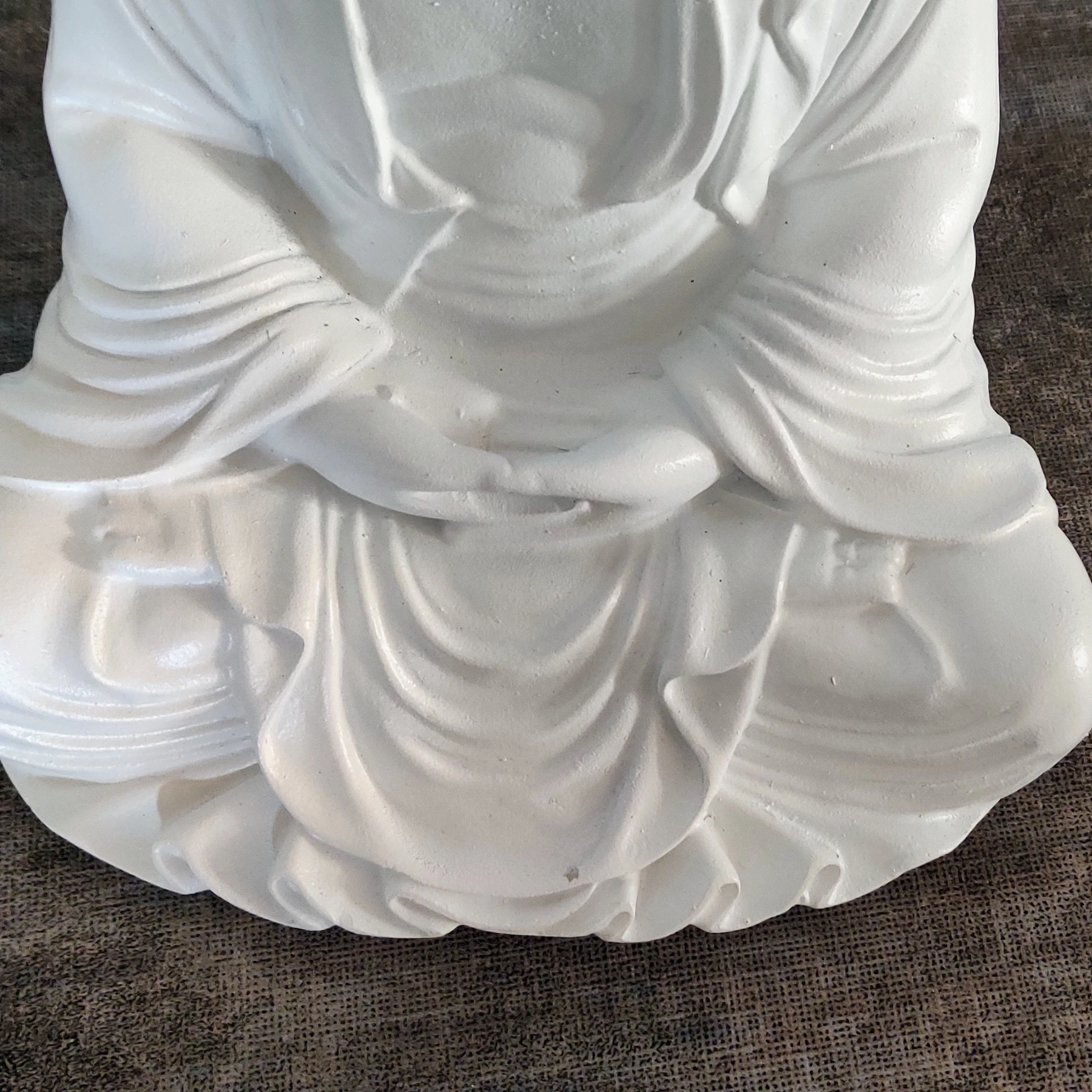
Zen Style White Resin Sitting Buddha Statues Home Decor 