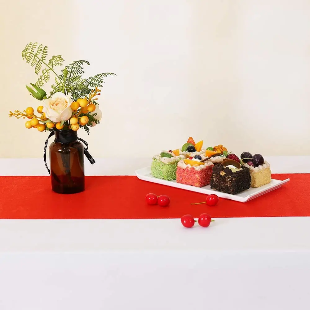 Красная атласная настольная дорожка Jiema роскошные украшения для свадьбы вечеринки дома гостиницы свадебные стола