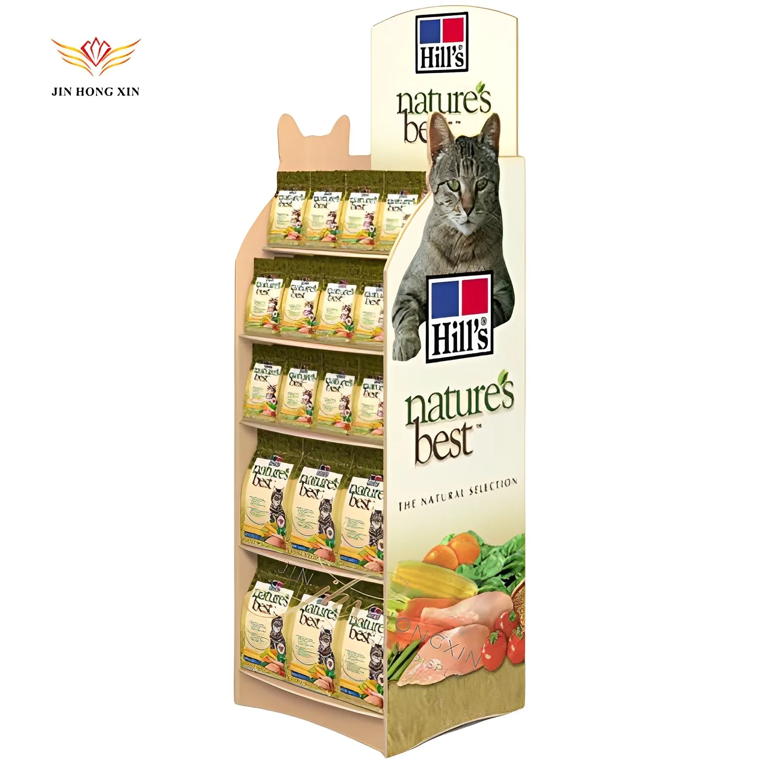 Leader Display Dog Cat Pet Food Clothes Advertising Pop metal floor Supermarket Display Stand
