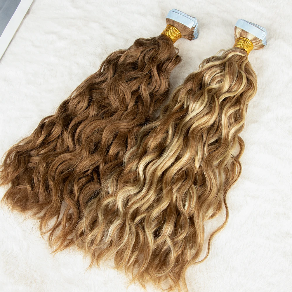 Hot Selling Raw Tape In Human Hair Extensions Indian Virgin Cuticle Tape In Extensions Human Hair