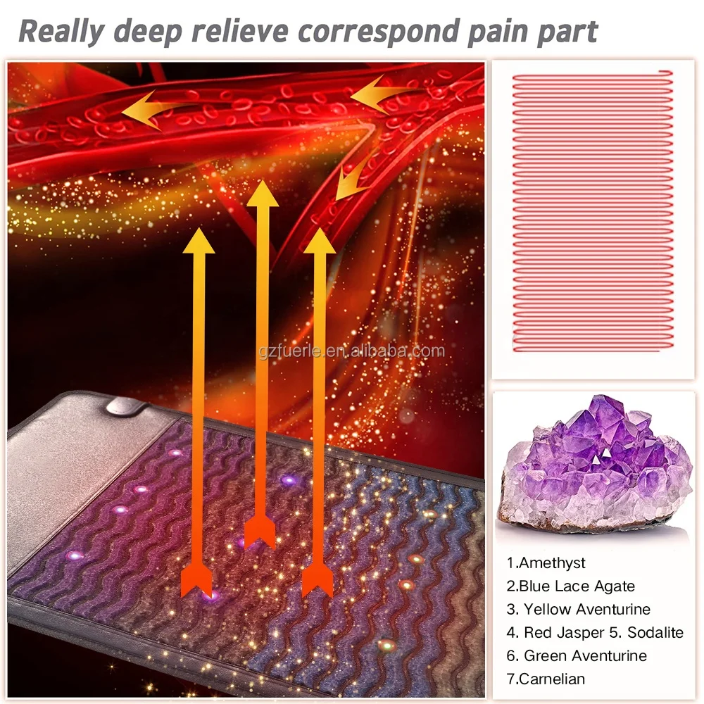 Nature rainbow crystal pemf mats  higher dose infrared pemf mat  for Body  negative ion infrared pemf mat