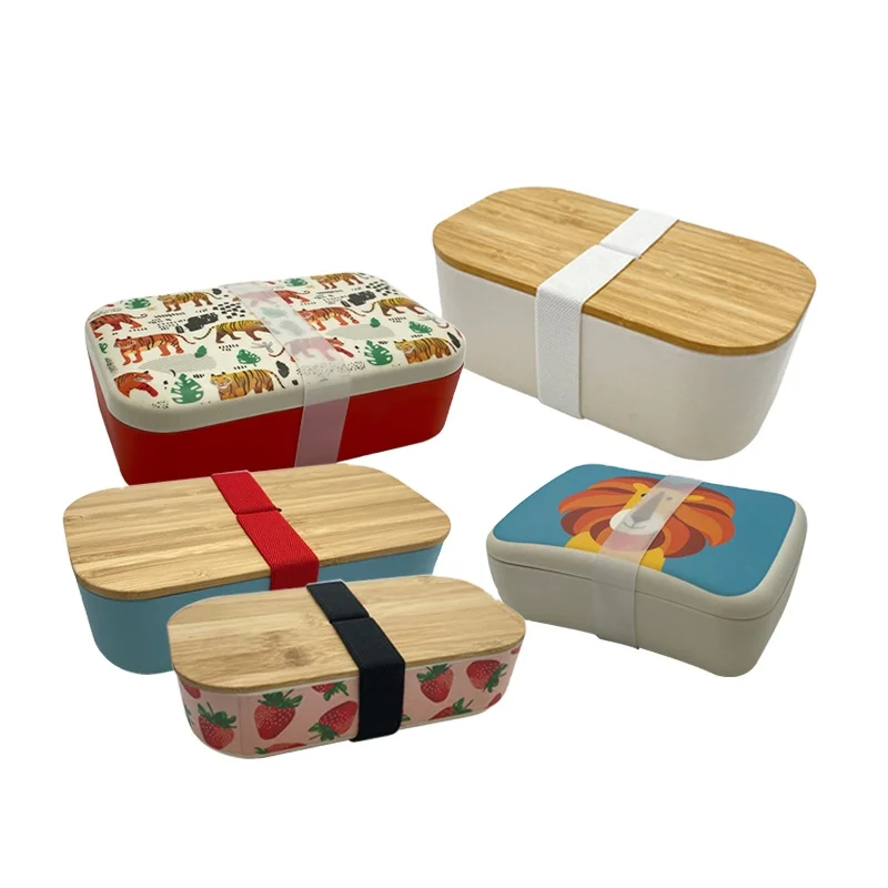 Бамбуковое волокно многоразовые boite a dejeuner bento kinder brotdose schule Ланчбокс bambus lebensmittelbehalter