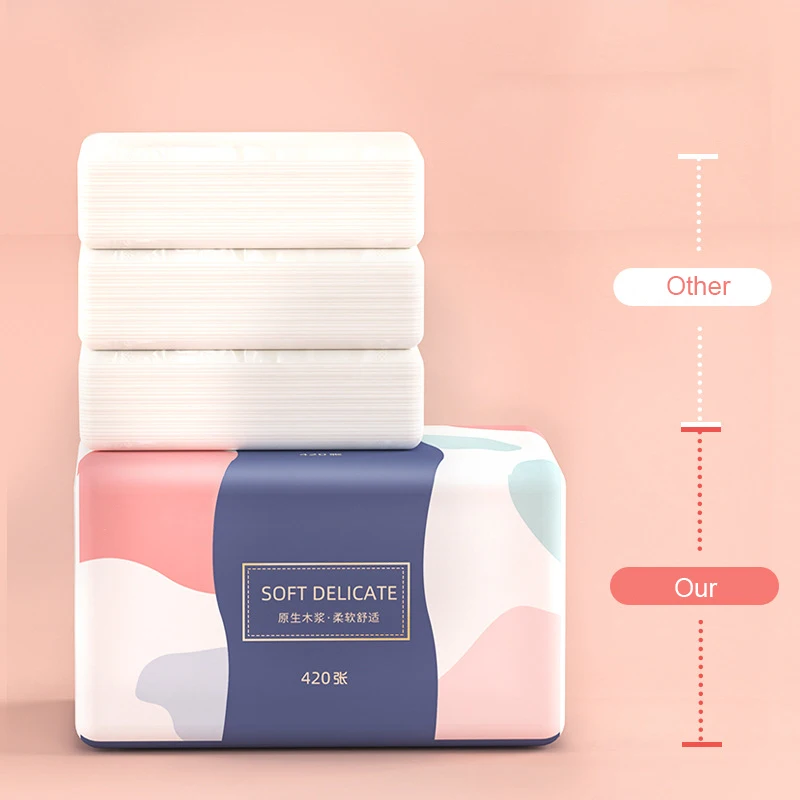 Free Sample Hot Sale Napkin Tissue Paper Luxury Tissue Soft Facial For Cars Wholesale Tissues Wood, Pulp 4Ply
