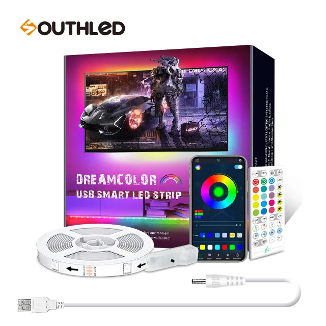 Colorful flowing water roman 40 Keys Smart App Control Sync with Music RGBIC LED Strip Light for TV Home party