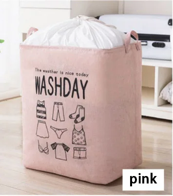 100l Giant Capacity Cotton Linen Drawstring Bedroom Laundry Wardrobe Organizer Closet Storage Bag