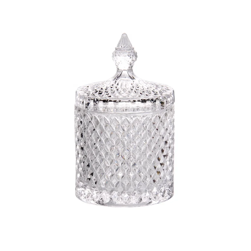 Классический high-end прозрачный лак благосклонности венчания кристально чистый конфеты стеклянную банку со стеклянной крышкой стеклянная ваза для конфет дома