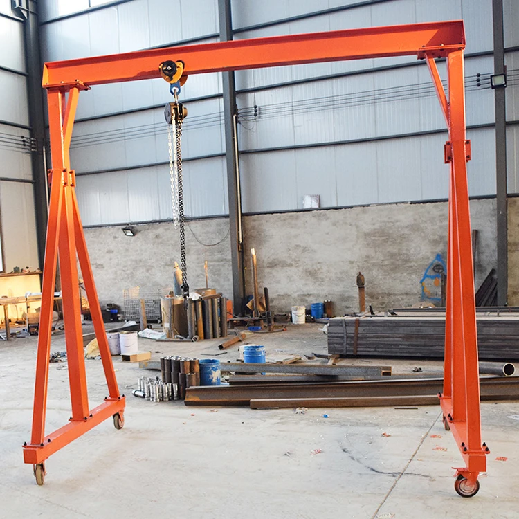 Small Gantry Crane Portable Movable Gantry Crane with Steel Rope Hoist 1T 2T 3T 5T