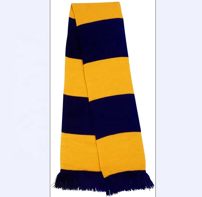100% Acrylic Knit Rugby Striped Team Color Scarf