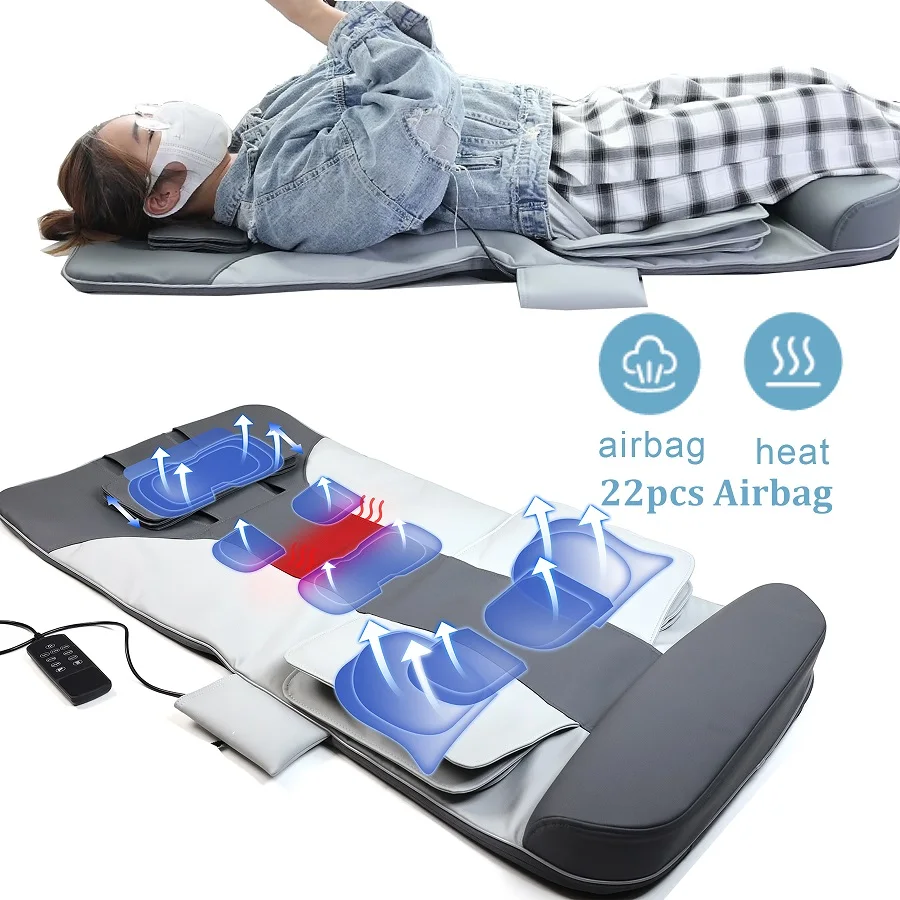 Foldable Electric Heat Stretching Queen Size Back Massage Mattress Stretching Yoga Mat  Pad Machine For Neck, Waist & Hips