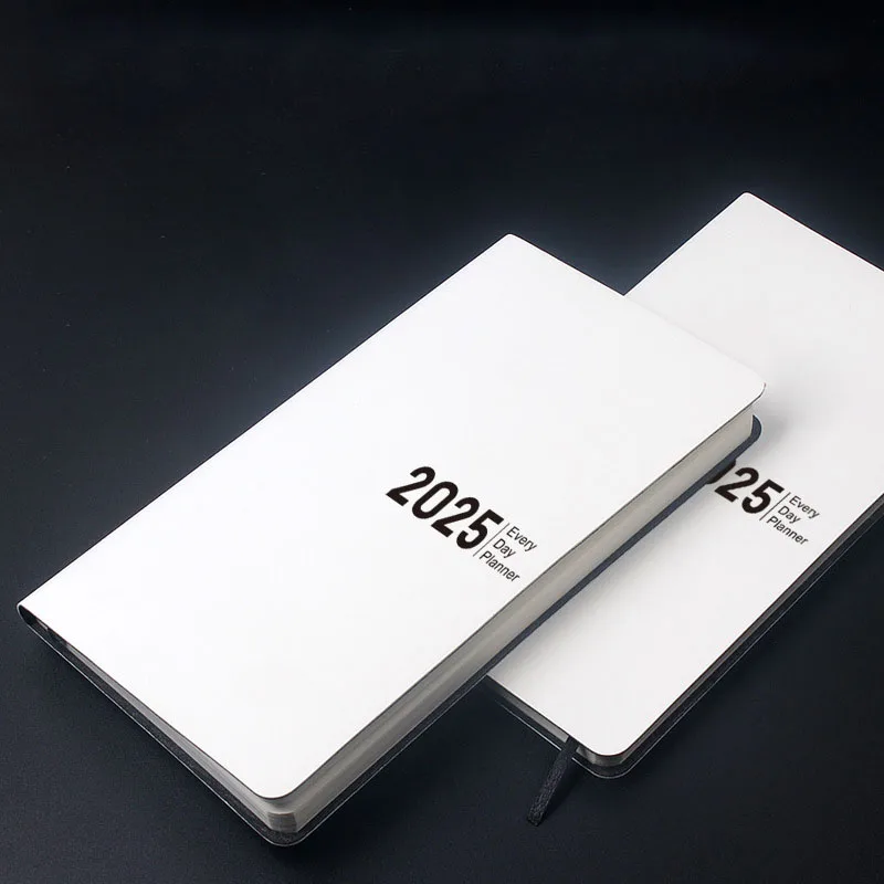 2025 PU leather Schedule Book Stationery 365 Days Pocket B6 Planner custom paper oem Calendar Journal book diary Notebook