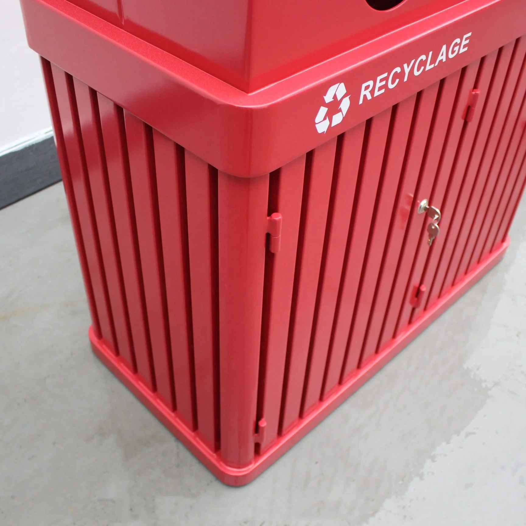 120L rectangular garbage outdoor bin metal outdoor trash bin garden dustbin storage iron outdoor dustbin