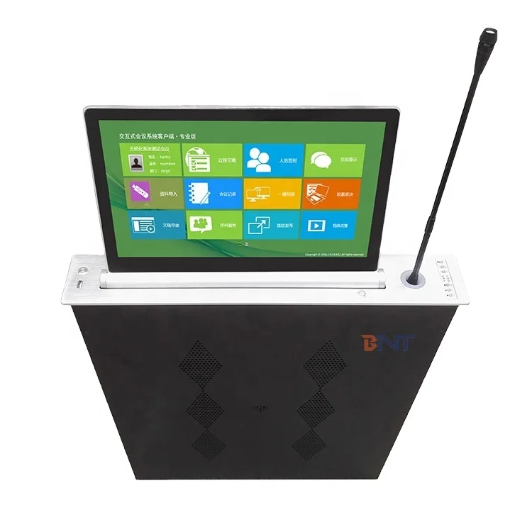 BNT LCD Computer Monitor Lift 15.6 inch Motorized Screen With Microphone