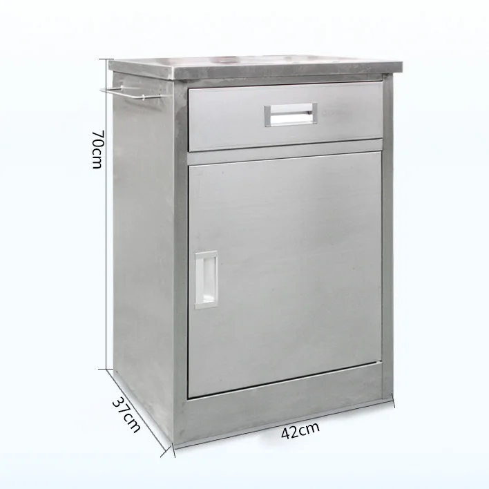 Stainless Steel Medical Bedside Cabinet Hospital Patient Lockable Cabinet