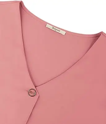 Womens Lantern 3/4 Sleeve design oem Customizable Causal Loose V Neck Chiffon Blouses Tops square neck blouse