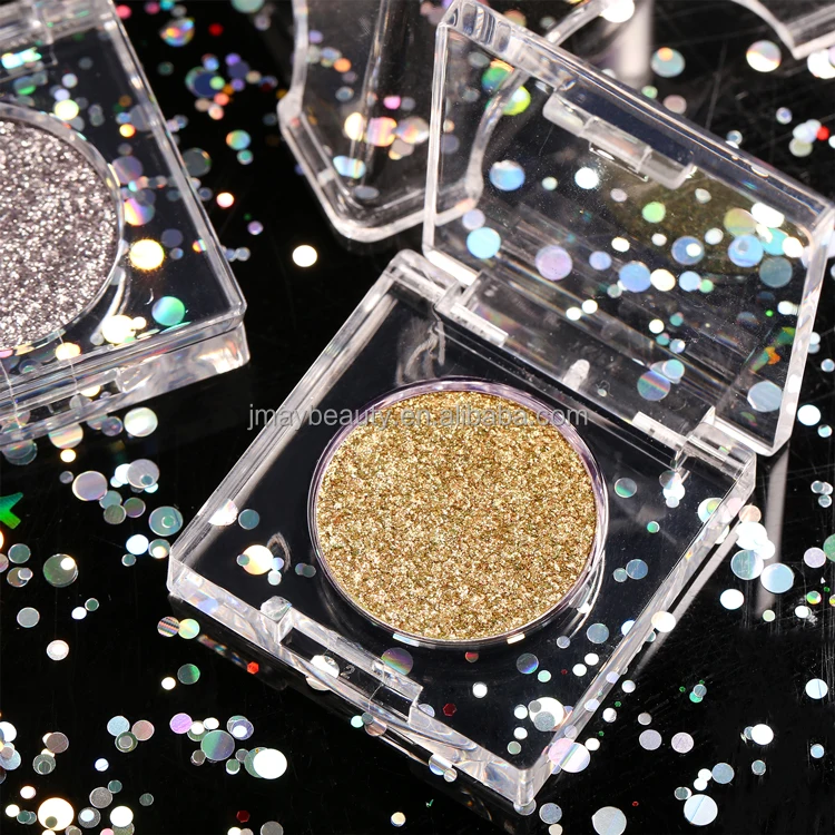 Metallic Glitter Eye Shadow Silver Green Custom Logo 26mm Highly Pigmented Highlighter Sparkle Diamond Eyeshadow
