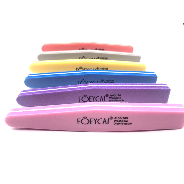 Wholesale professional portable 100 180 purple manicure nail files buffer block double sided emery board nail file